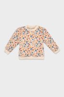 DEFACTO Baby Girl Crew Neck Floral Soft Furry Sweatshirt