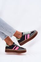Boto Niskie Sneakersy Na Platformie Czarne Ovivene