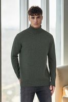 75046 Dewberry Turtleneck Mens Sweater-Khaki