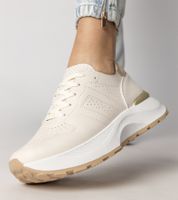 D/CEO Beige sports sneakers with a gold insert Lenkuta