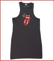 damenkleid THE ROLLING STONES - AUTOGRAPH TONGUE - CHARCOAL - AMPLIFIED - BESCHÄDIGT XL