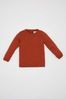 DEFACTO Baby Boy Dark Orange Crew Neck Basic Plain Knitwear Sweater