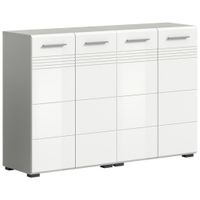 MID.YOU STREDNE VYSOKÁ SKRINKA, sivá, biela s vysokým leskom, 120/80/30 cm