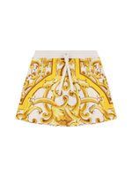 Maiolica Print Cotton Jersey Skirt