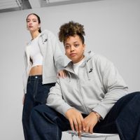 Puma ESS Small No. 1 Logo Comfort Hoodie mit durchgehendem Reißverschluss Damen | Mit Plain | Light Gray Heather | Größe: 3XL