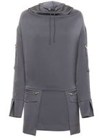Hooded Satin Parka Mini Dress