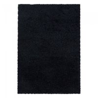 Kusový koberec Sydney shaggy 3000 black Kruh Ø 80 cm