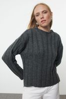 Trendyol Bone More Sustainable Soft Texture Basic Knit Sweater