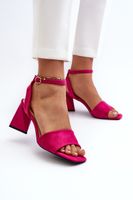 VINCEZA Női magassarkú szandál fukszia Eco-Suede Upttima színben