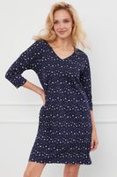 Bavlněná noční košile Italian Fashion Libra - 3/4 rukáv Tmavě modrá 2XL