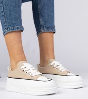 Gemre Beige Women's High-Soled Sneakers Selina