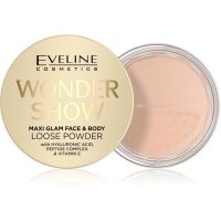 Eveline Cosmetics Wonder Show озаряваща насипна пудра за лице и тяло Maxi Glam 6 гр.