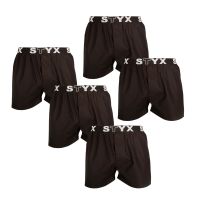 5PACK pánské trenky Styx sportovní guma černé (5B960) XL
