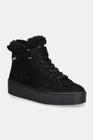 Semišové topánky Tommy Hilfiger FAUX FUR NUBUCK LOW LACE-UP