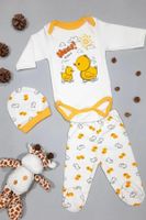 90479 Dewberry Unisex Newborn 3 Piece Clothing Set-WHITE