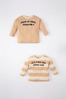 DEFACTO Baby Boy Crew Neck Printed 2-Piece Long Sleeve T-shirt