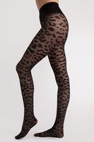 Vzorované silonky Fiore Echo - 30 DEN Černá 3-M