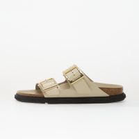 Birkenstock Arizona Droplet Buckle Natural Leather Patent Women High-Shine Ecru 38