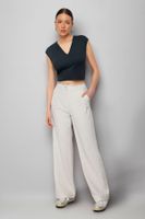 Trendyol Mink High Waist Wide Leg Pleated Woven Trousers