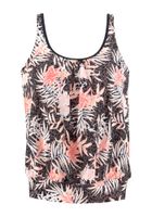 BUFFALO Tankini top  tamno smeđa / breskva / losos / crna