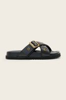 AllSaints șalpi cu toc plat din piele Suki Western Sandal