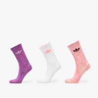 Κάλτσες adidas Tie Dye Crew Socks 3 Pairs Blush Pink/ Purple Rush/ White L