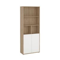 P & B REGÁL, biela, farba duba, 79,6/34,3/204,7 cm