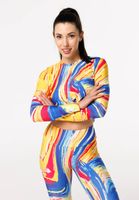 Bittersweet Paris Woman's Colorful Turnover Gaia Longsleeve Top GLT-C-Print BSP1489