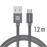 Datový kabel Swissten Textile USB / microUSB 1,2m, grey