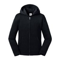 Black children's sweatshirt with hood and zipper Authentic Russell