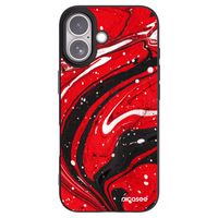 Silikónový čierny obal pre Apple iPhone 17 - Red black
