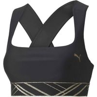 Puma MID IMPACT DECO GLAM BRA Дамско бюстие, черно, размер