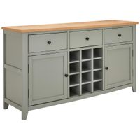 MID.YOU ŠIROKÁ KOMODA, dub, borovica, sivá, prírodná farba, 160/85/43 cm