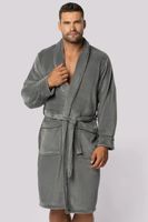 Fleecový pánský župan Envie Elegent Šedá M/L