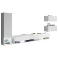 P & B OBÝVACIA STENA, biela, biela s vysokým leskom