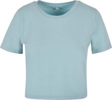 Build Your Brand Dámské crop top tričko do pasu s příměsí elastanu Barva: modrá světlá, Velikost: M BY042