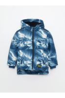 LC Waikiki LCWAIKIKI Hooded Long Sleeve Patterned Baby Boy Ski Coat