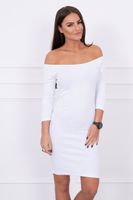 Fitted dress - ribbed white