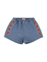 Embroidered Cotton Denim Shorts