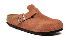 Birkenstock Boston Suede Embossed Narrow Fit Unisex - Sandály Birkenstock - Oranžová - 1027118-8 - Size: 8