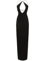 Cutout Crepe Halter Long Dress