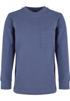 Boys' long-sleeved T-shirt with a pocket blue