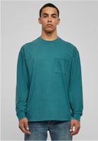 Pigment-dyed long-sleeved pocket teal