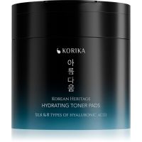 KORIKA Korean Heritage Silk & 8 Types of Hyaluronic Acid Hydrating Toner Pads очищаючі спонжі зі зволожуючим ефектом 70 кс