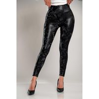 Gefütterte Leggings Im Terrain-Muster Mit Hohem, Elastischem Bund, Schwarz