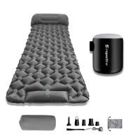 Nafukovací karimatka inSPORTline Soultea s minipumpou 190x60x6 cm šedá karimatka, černá pumpa