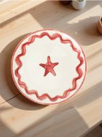 Sinsay - Porcelanowy talerz z ozdobnym wzorem - fioletowy
