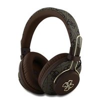 Bezdrátová sluchátka Guess PU 4G Metal Logo ENC, hnědá
