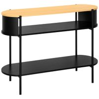 Xora KONZOLOVÝ STOLÍK, prírodná farba, čierna, kov, kompozitné drevo, 100/39/76 cm