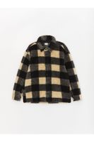 LC Waikiki Comfortable Fit Plaid Plush Boy's Shirt Jacket